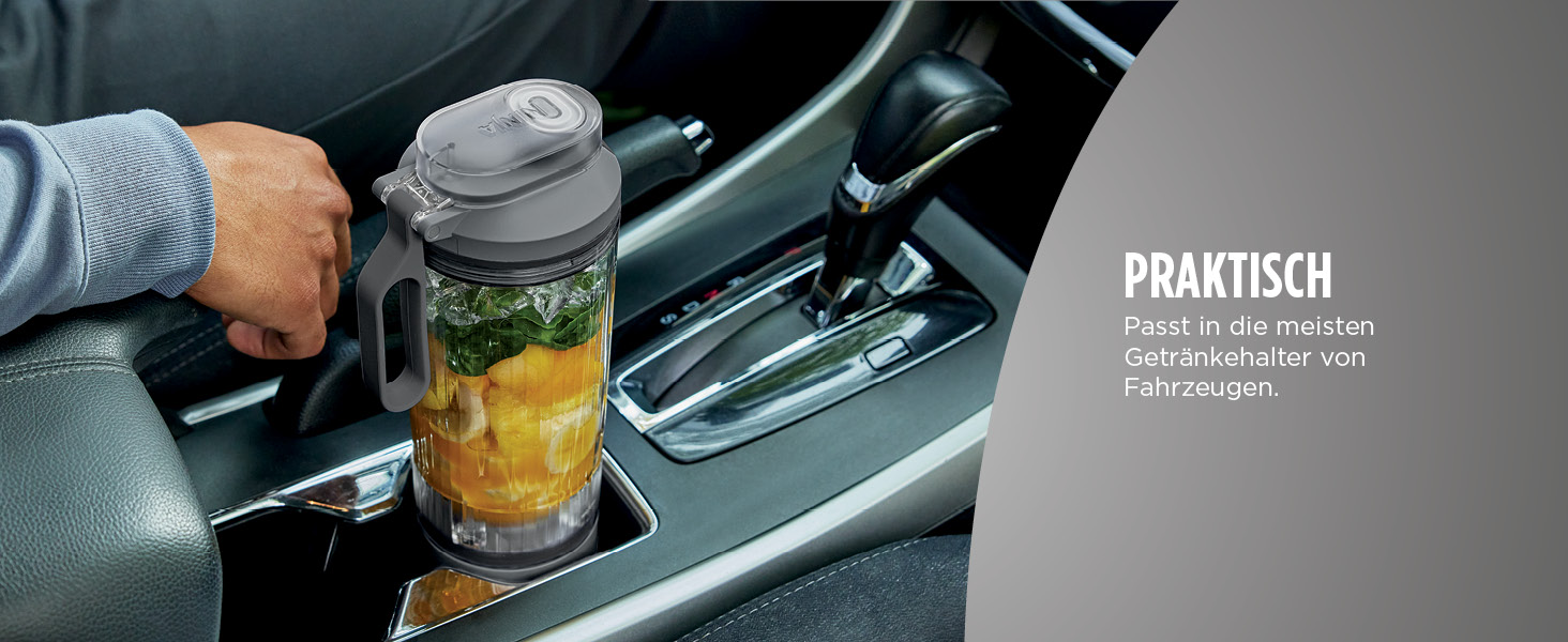 Портативний блендер Ninja Blast Max: 570 мл, акумулятор, чаша та кришка, 3 функції, для смузі та протеїнових коктейлів, сірий BC251EUGY