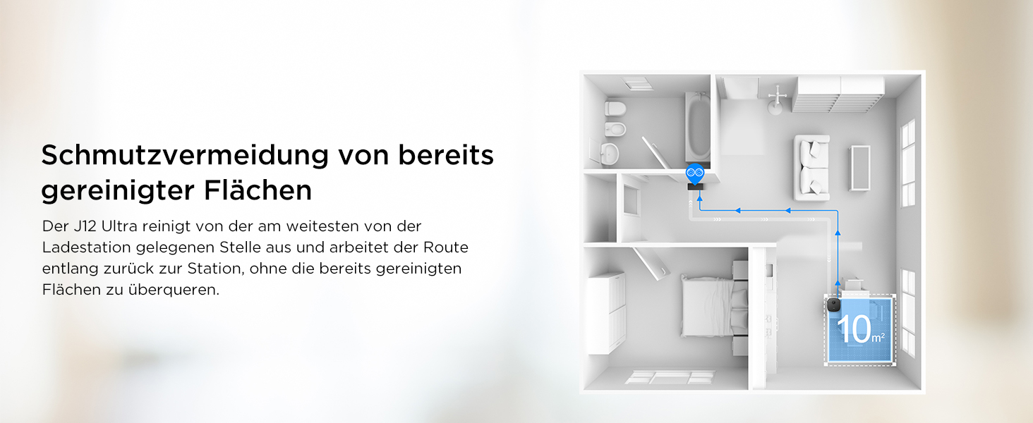 Робот-пилосос EUREKA J12 Ultra з функцією миття підлоги (самостійне очищення, прання та сушка), потужність всмоктування 5000Pa, обертова функція миття, Dual-LiDAR навігація, 3D уникнення перешкод, білий