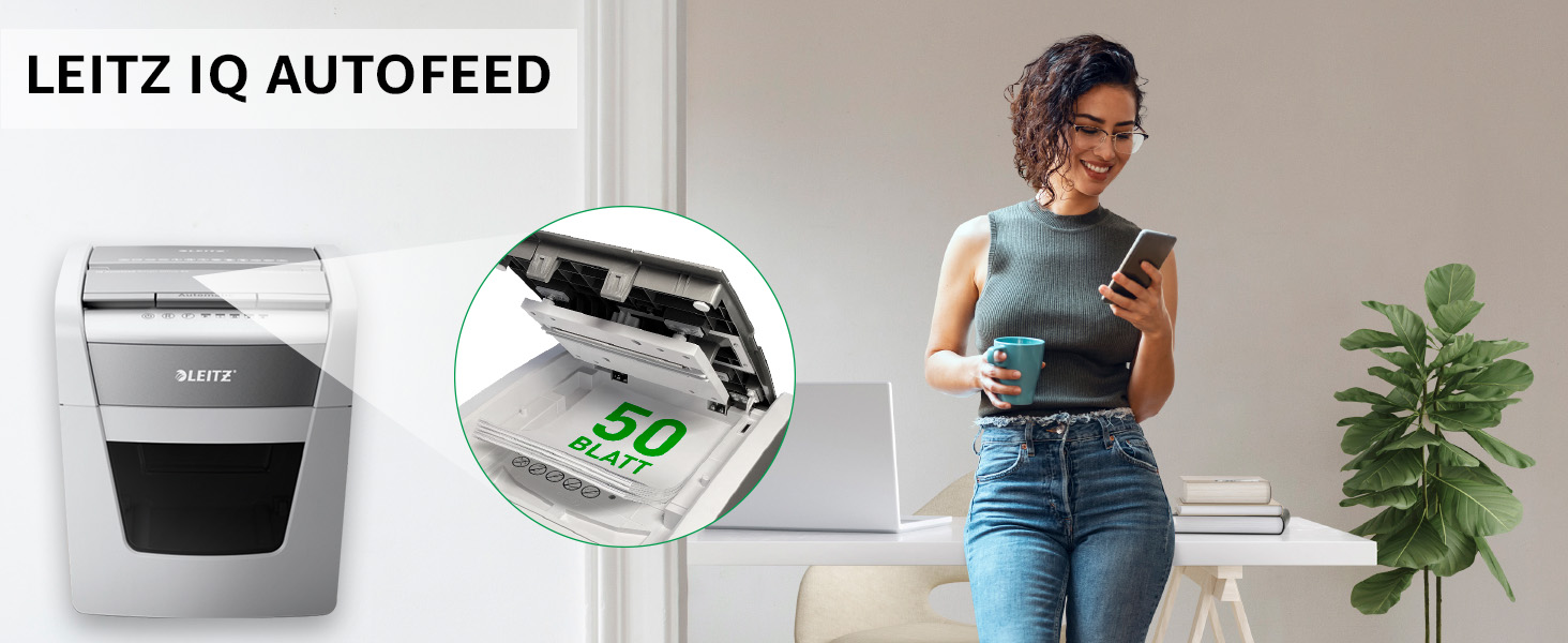 Шредер Leitz IQ Home Aktenvernichter: безпечний, тихий та компактний для дому та офісу, P4, 8 листів, білий