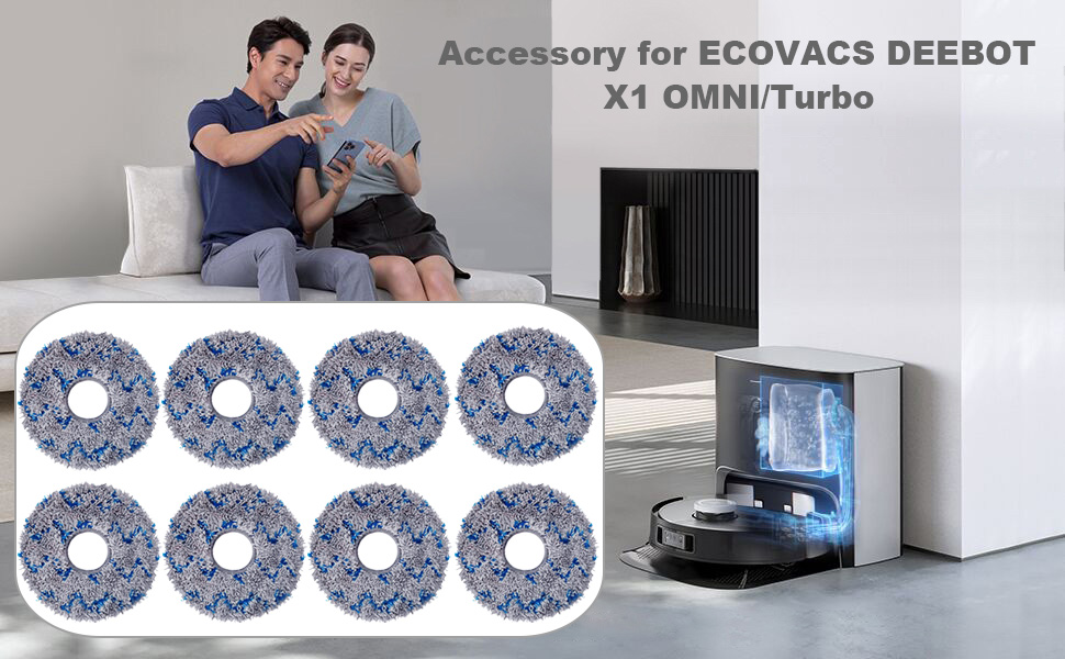 Аксесуари Ailomey для Ecovac DEEBOT X1 Omni, запасні частини для пилососів Ecovac Deebot X1 Turbo, X1 і X1 Plus, 2 основні щітки, 6 фільтрів HEPA, 12 бічних щіток (8 шт. серветок)