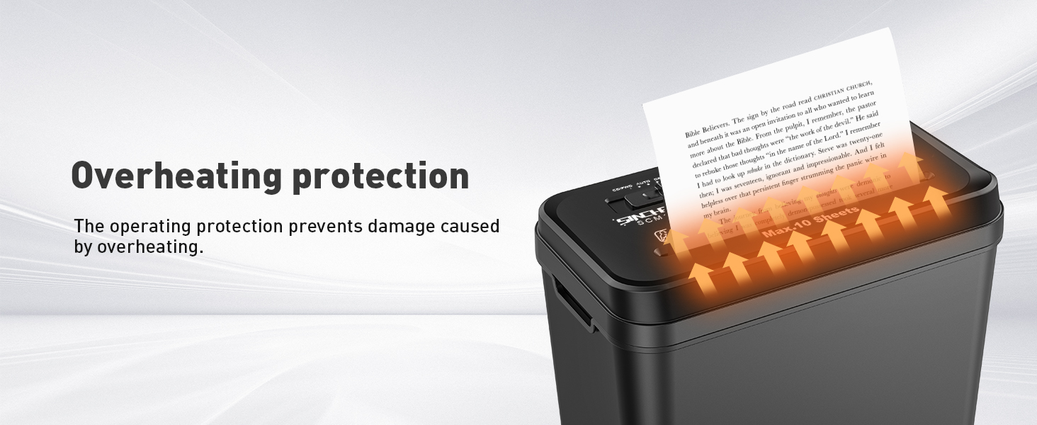 Шредер SINCHEREU для офісу та дому, 6 листів, P4, 11л кошик, знищення картки/CD, захист від перегріву