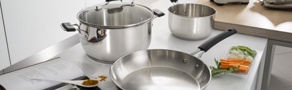 Сковорода Lagostina Tempra з кришкою, 26 см, 4 л, індукційна, з нержавіючої сталі