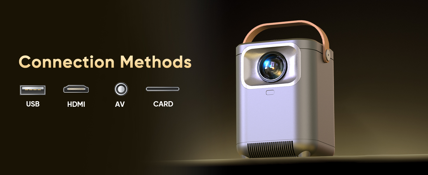 Міні проєктор Beamer Bluetooth Full HD 1080P для кіно та ігор, портативний, сумісний з iOS, Android, Windows, TV Stick, HDMI, Smartphone, ігровими консолями, USB, з пультом ДУ