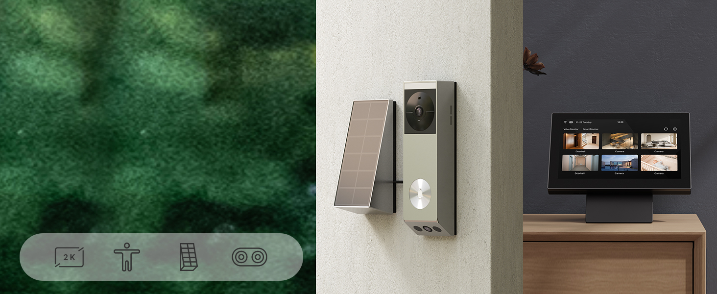 Відеодзвінок EZVIZ CP3 Pro з акумулятором та дзвінком CH1, бездротовий, з камерою, розпізнавання осіб, 2K, кольорова нічна зйомка, двостороння зв'язок, 8GB eMMC, комплект