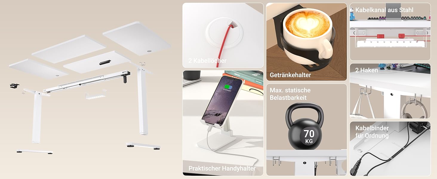 Регульований стіл з USB-C зарядкою 140x60 см, функція пам'яті. Електричний стіл, столик для стоячи/сидячи, комп'ютерний стіл. (Білий, 200 x 80 см)