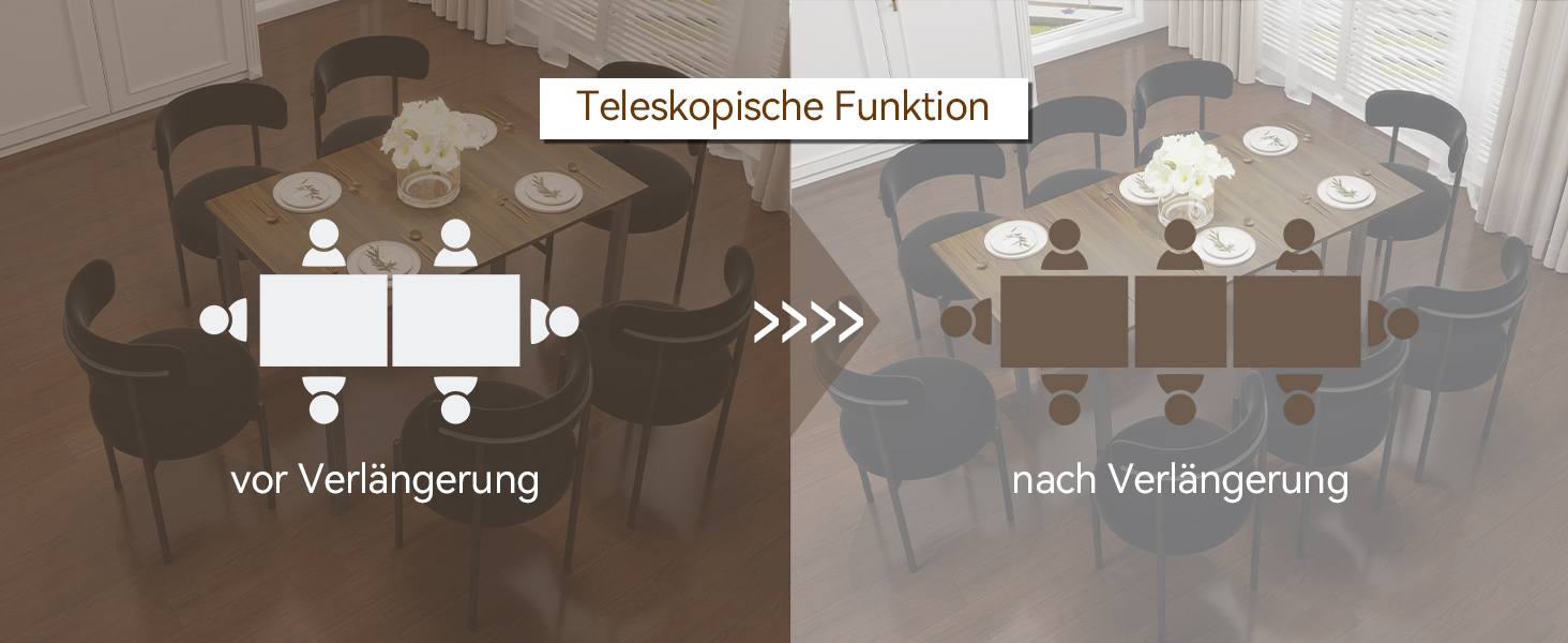 Розсувний стіл Artethys 105/150x70 см - індустріальний обідній стіл для кухні, вітальні, їдальні. Прямокутна стільниця, дерев'яний стіл на металевих ніжках, на 4-6 осіб