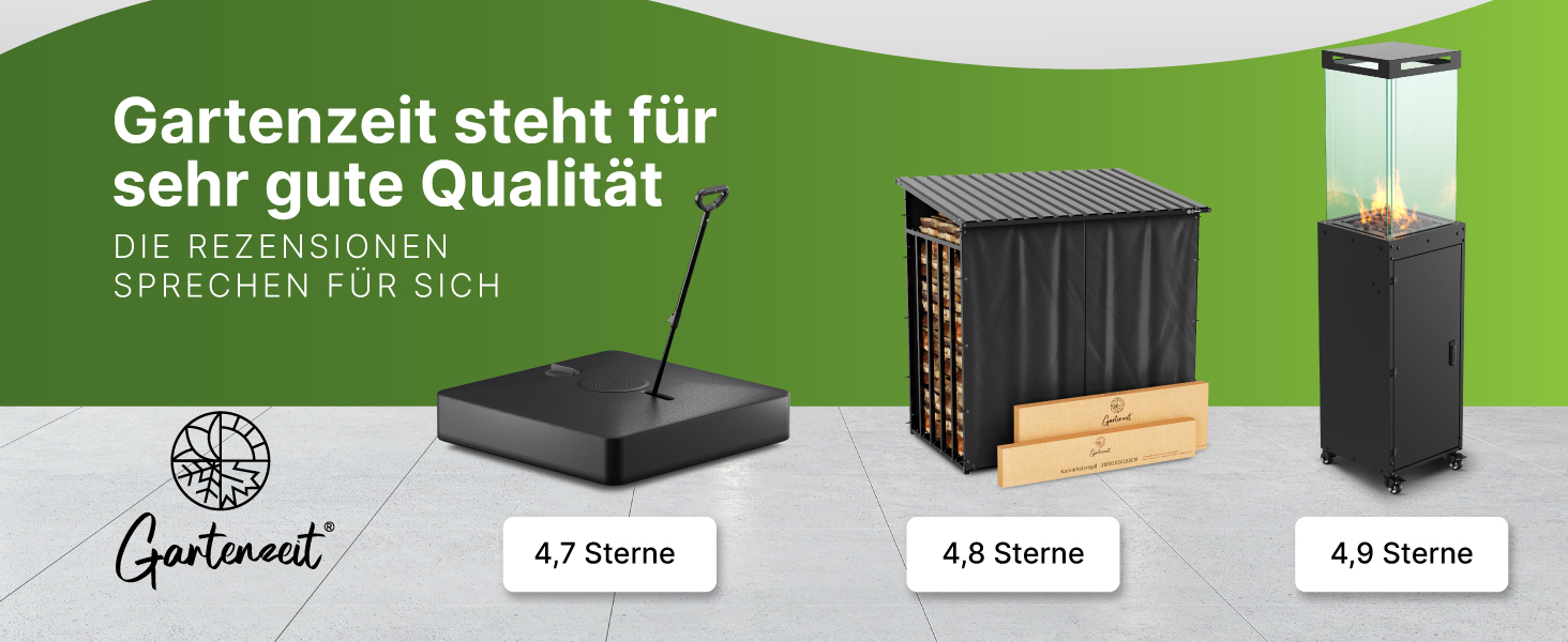 Стійка для парасольки Gartenzeit® мобільна, 162 кг, чорна - для великих парасольок та садових зонтів