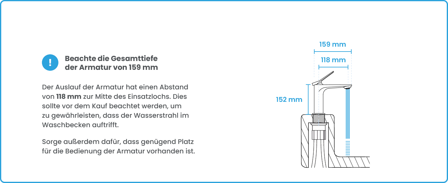 Змішувач для умивальника Bächlein Aldeya чорний матовий, з монтажним комплектом, для накладних умивальників