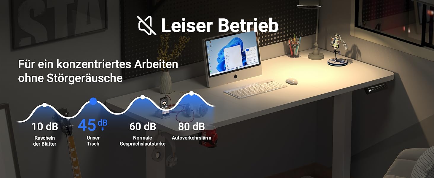 Регульований стіл з USB-C зарядкою 140 x 60 см, пам'ять, електричний, стабільний, стоп-стіл, регульований комп'ютерний стіл (білий, 140 x 60 см)