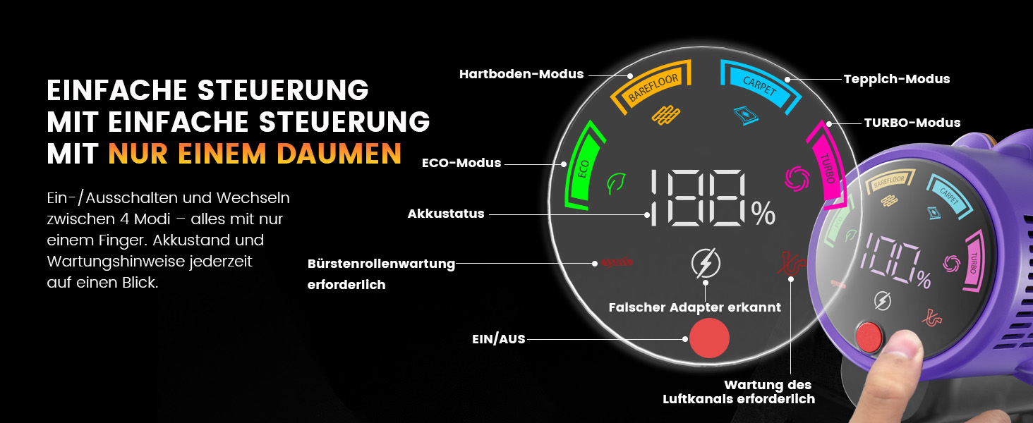Акумуляторний пилосос AlloyMove A05: 50000Pa, 550W, 80 хвилин, LED дисплей, антизаплутувальна щітка, 7-ступенева фільтрація, для тварин, твердих поверхонь та килимів