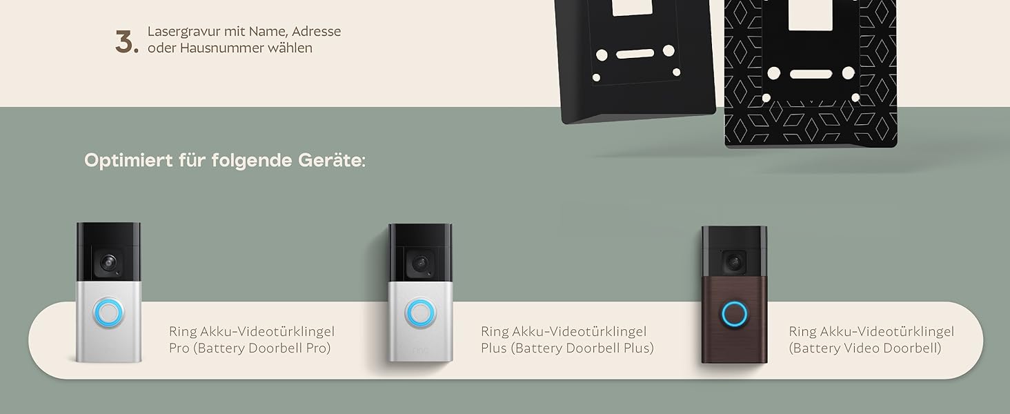 Персоналізоване дзвоник для Ring Doorbell 2, 3, 4 – акрилове табличко з іменем для поштової скриньки – табличка на двері з гравіюванням – прямокутна табличка для поштової скриньки