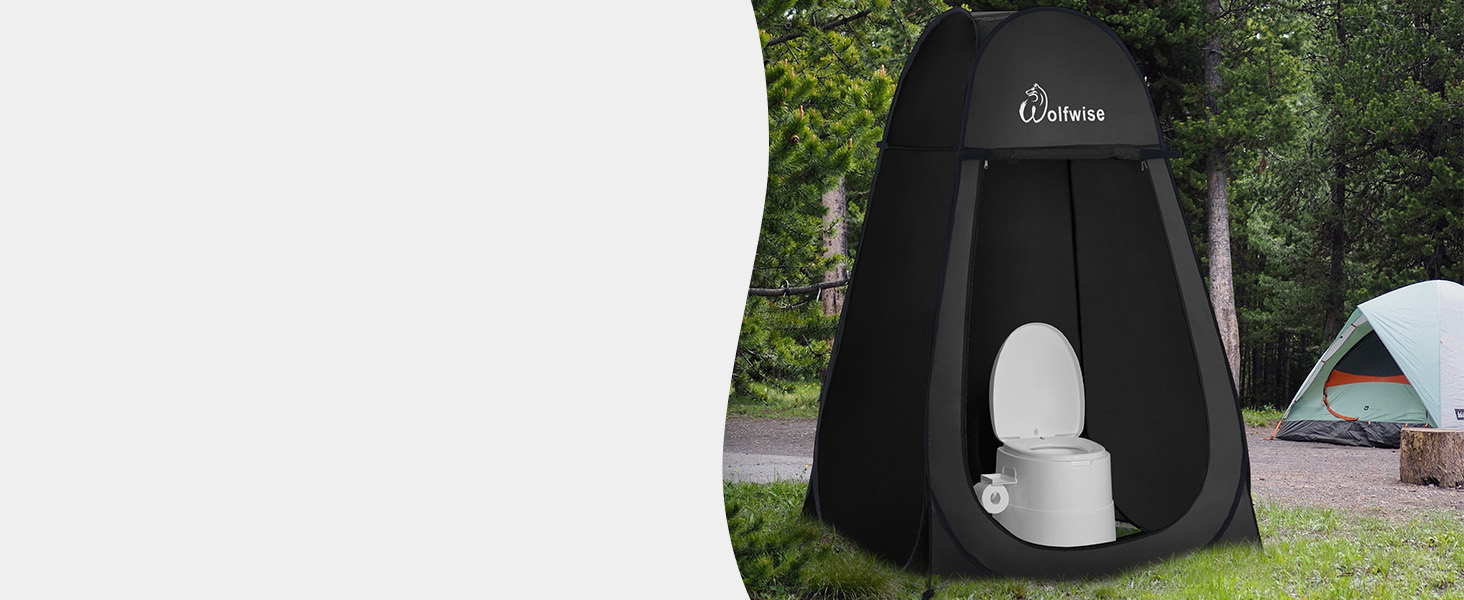 Намет для душу WolfWise Pop-Up – для кемпінгу, пляжу, відпочинку на природі, 190 см, чорний/зелений/синій