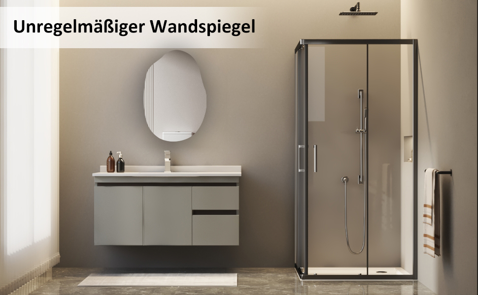 Дзеркало для ванної кімнати Spiegel Schwarz 40x60 см з металевим каркасом, прямокутне, для ванної, вітальні, спальні, гостьового WC