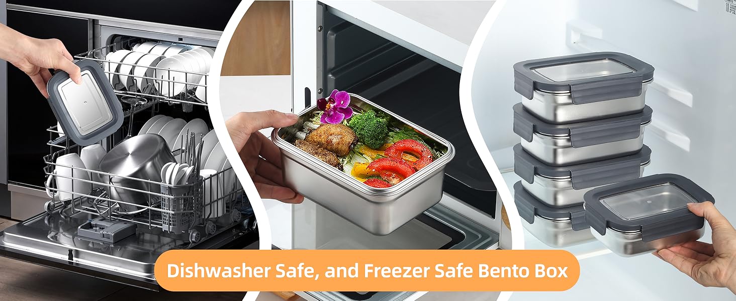 Набір контейнерів для їжі Misichao з нержавіючої сталі (3 шт x 600 мл) - герметичні, для кухні та обіду