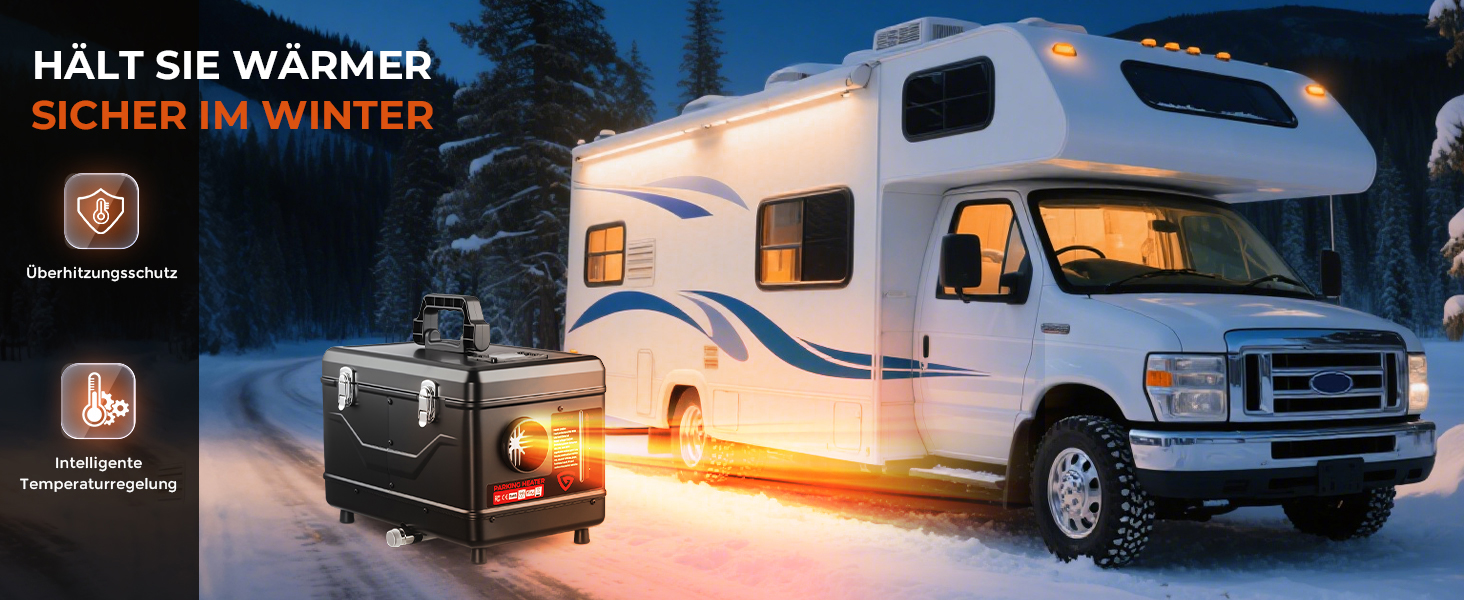 Дизельний автономний опалювач 8kW з пультом керування та додатком, 12V/24V для авто, RV, човнів, вантажівок, LCD-дисплеєм (в стилі ящику)