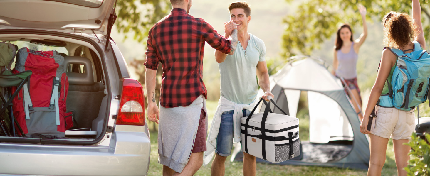 Термосумка-холодильник Lifewit 30л для пікніка, їжі та напоїв (Сріблясто-сіра) - Складана, ізольована сумка-холодильник для роботи, кемпінгу