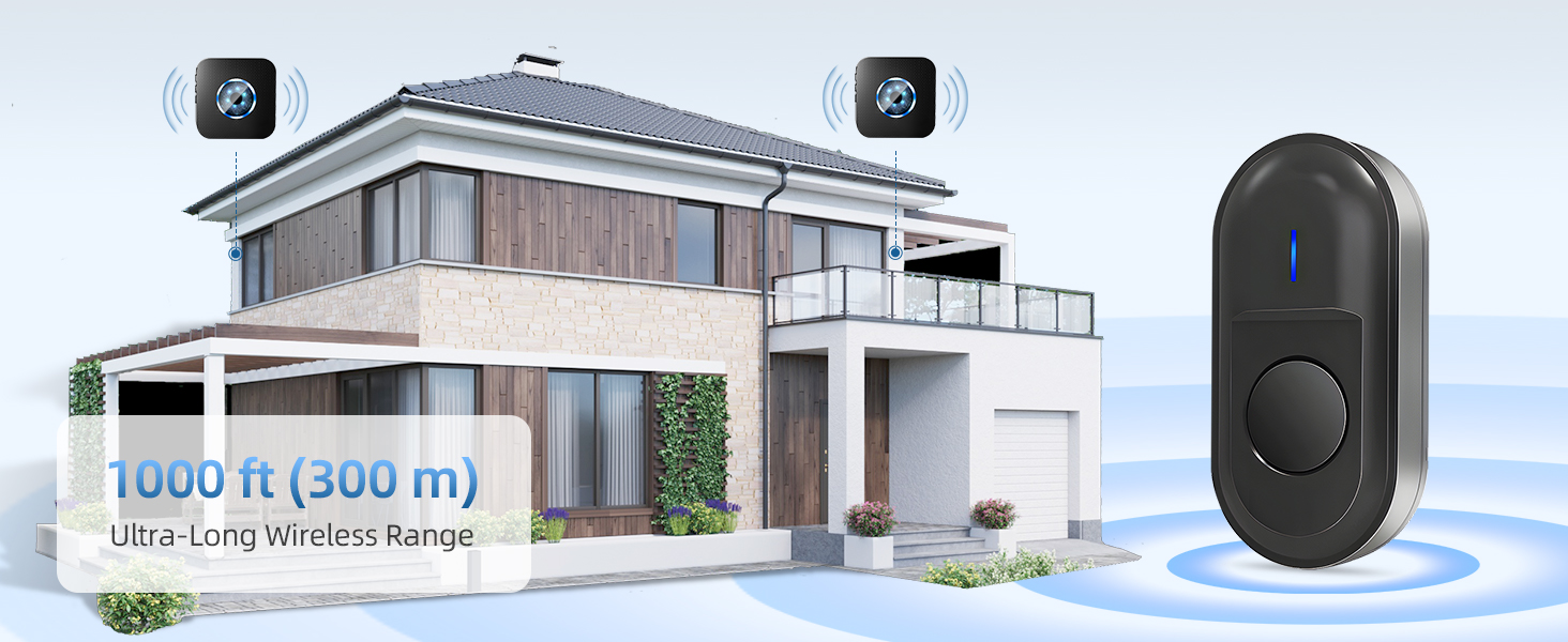 Відеодомофон з Wi-Fi та камерою, HD, 2.4G, нічне бачення, PIR-датчик руху, 2 камери, 2-сторонній аудіо, з дзвінком (1 передавач + 1 приймач)