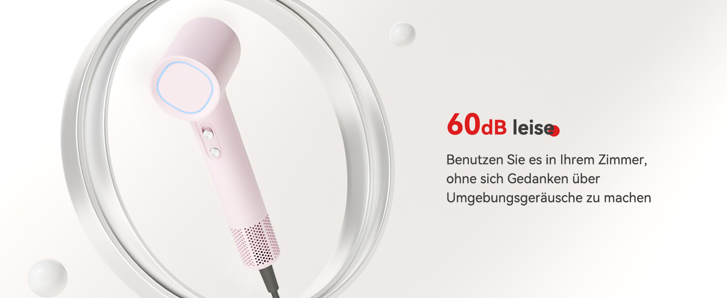 Професійний іонний фен для волосся з дифузором, безщітковий мотор 160 000 об/хв, швидке сушіння, сірий колір