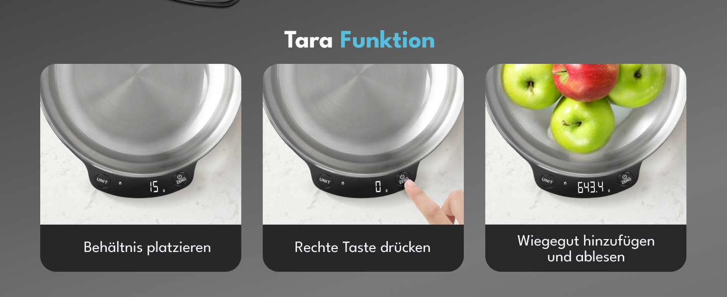 Кухонні ваги LEBENLANG з мискою - до 5 кг | Ідеально для випічки | Цифрова кухонна вага