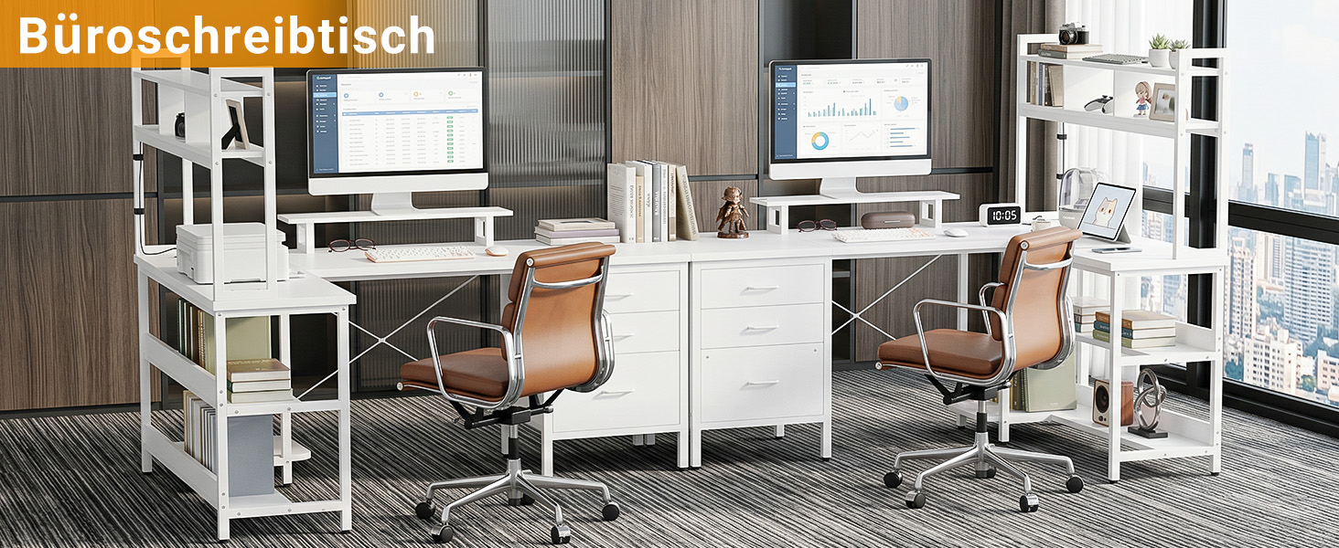 Кутовий L-подібний письмовий стіл Homieasy 150 см з LED-підсвіткою, шухлядою, USB та Type-C розетками, підставкою для монітора та полицею A4, білий