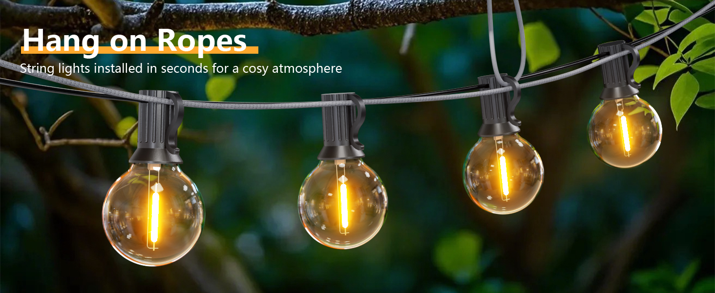 Світлодіодна гірлянда для декорування саду, балкону та тераси 45.7 м, з пультом, тепле світло, IP45, для дому та на вулицю