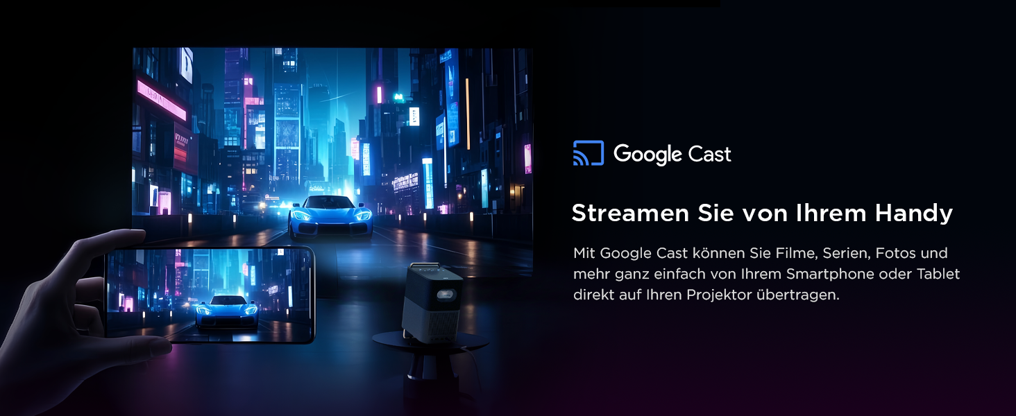 Проєктор TCL A1s 4K Full HD Google TV/Netflix: Dolby Audio, Bluetooth, WiFi, Автофокус, Корекція трапеції 6D для дому та ігор