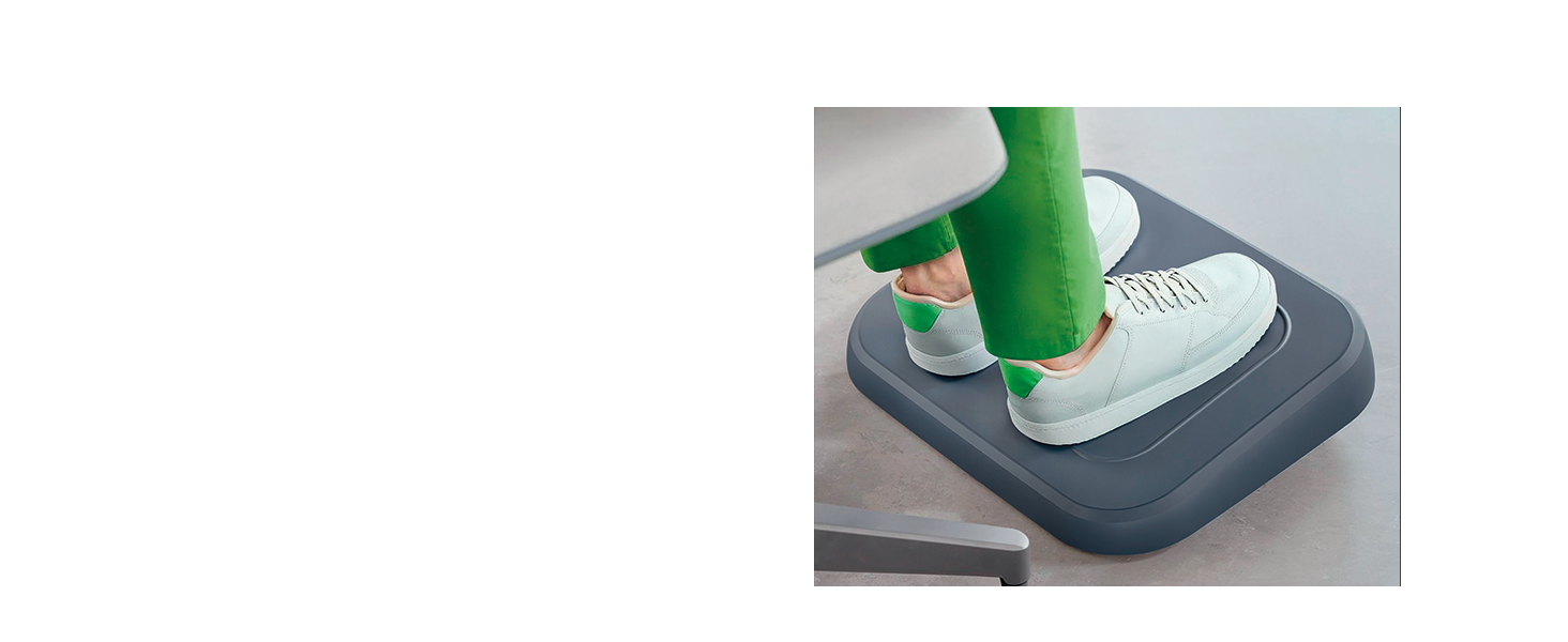 Підніжка для столу Leitz, регульована, для офісу та дому, знімає біль у спині та плечах, тканинний чохол, сертифікат IGR, серія Ergo Cosy, сіра, 53710089