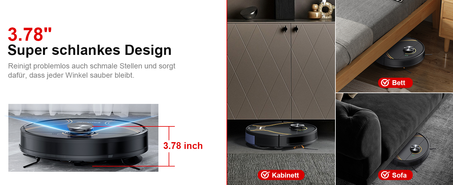Робот-пилосос Chuboor з функцією миття 3 в 1, 6500Pa, LiDAR навігація, керування через додаток/WiFi/Alexa, автозарядка, 150 хв роботи, для шерсті тварин, килимів та твердих підлог, чорний