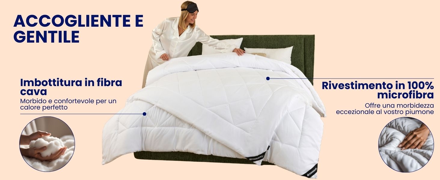 Комплект постільної білизни DREAMWAY: двоспальний ковдра 155x220 см (4 сезони) + літня ковдра 155x220 см. 300gsm + 150gsm. Білий двоспальний ковдра з ґудзиками для зими, літа та міжсезоння.