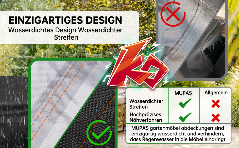 Водонепроникний чохол для садово-патіо меблів 420D Oxford, 180x120x74 см (чорний)