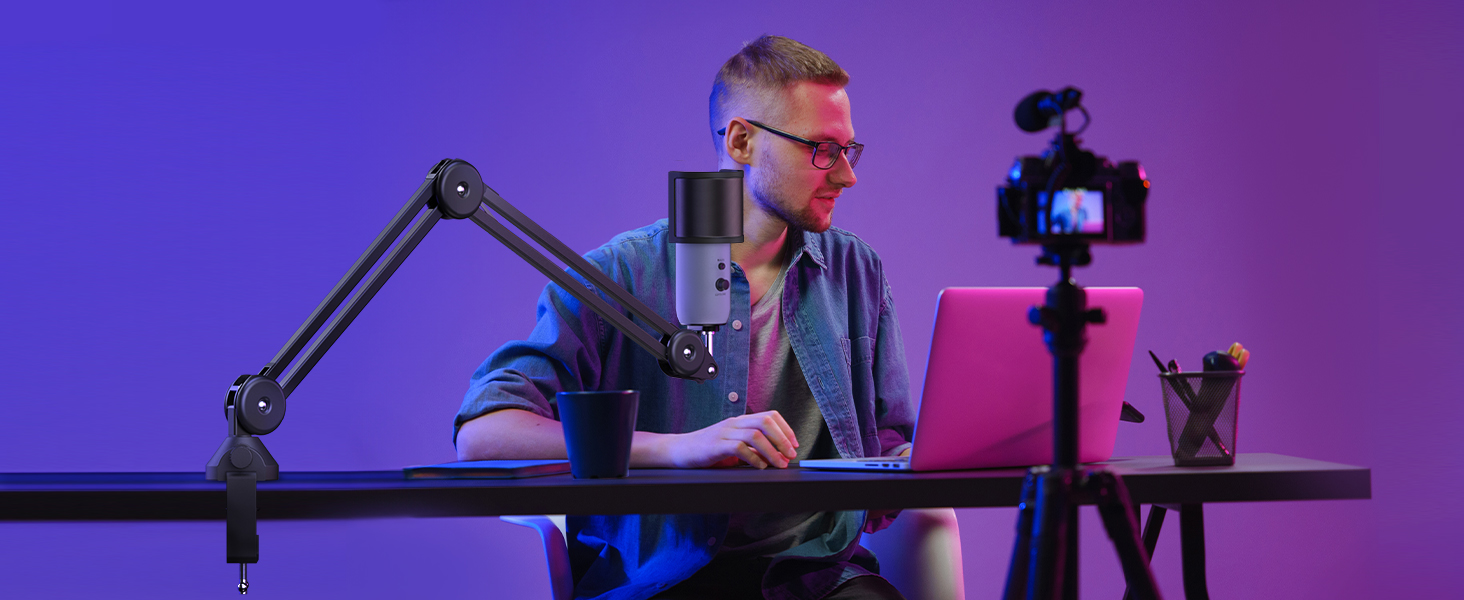 Мікрофонний стійка-тримач TONOR з поп-фільтром та кріпленням 3/8