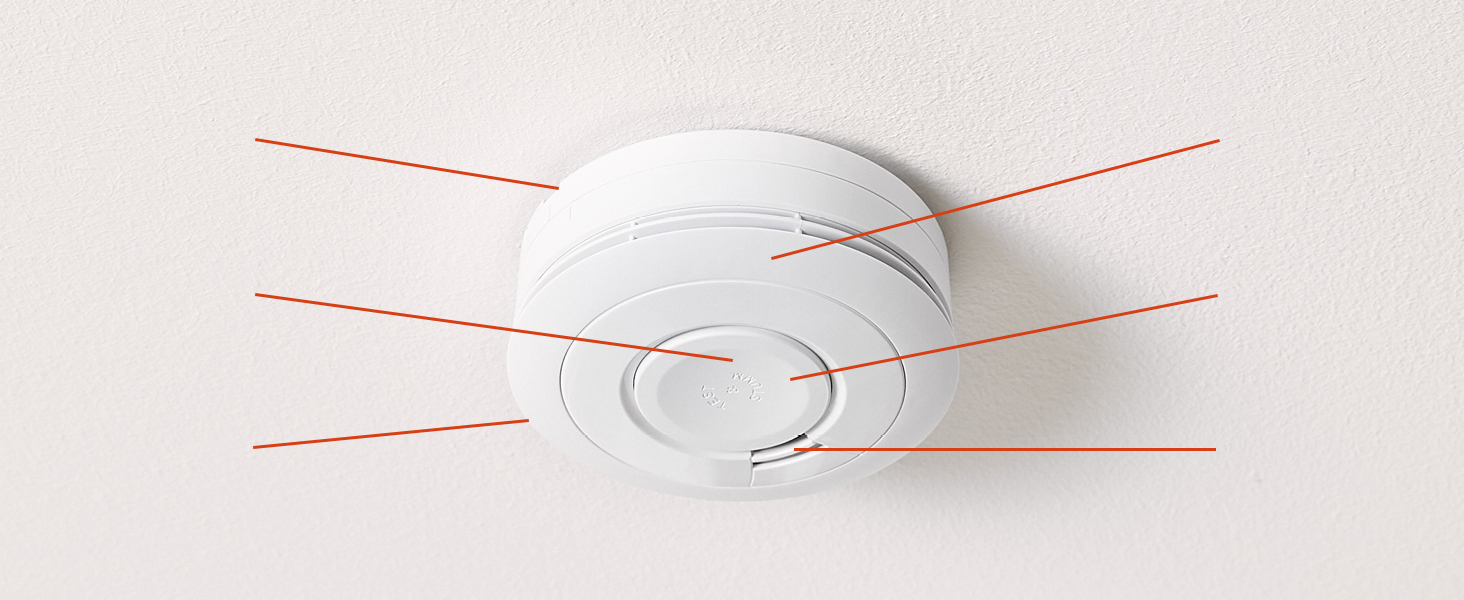 Датчик диму Ei Electronics Ei650, набір 5 шт, автономний, з батареєю на 10 років, білий, тестування Stiftung Warentest