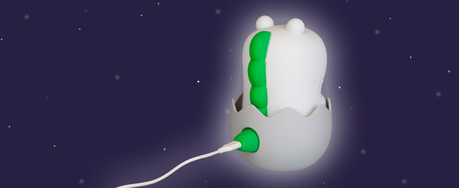 Дитячий LED нічник MegaLight Diggy Dino: RGB-підсвітка, регулювання яскравості, сенсорне керування та звукові ефекти, USB-зарядка