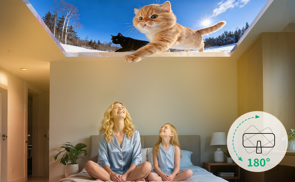 Міні проектор YOTON Y3 1080P: портативний для кінотеатру вдома, з авто-корекцією та HDMI/USB/Phone/PS5, жовтий