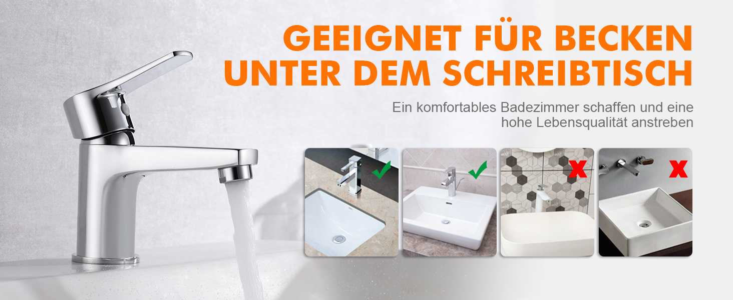 Ibergrif - Змішувач для ванної кімнати з одним важелем, хром. Змішувач для раковини з водозберігаючою функцією, анти-відбитки пальців, легка установка, модель M11057. Без функції холодного старту.