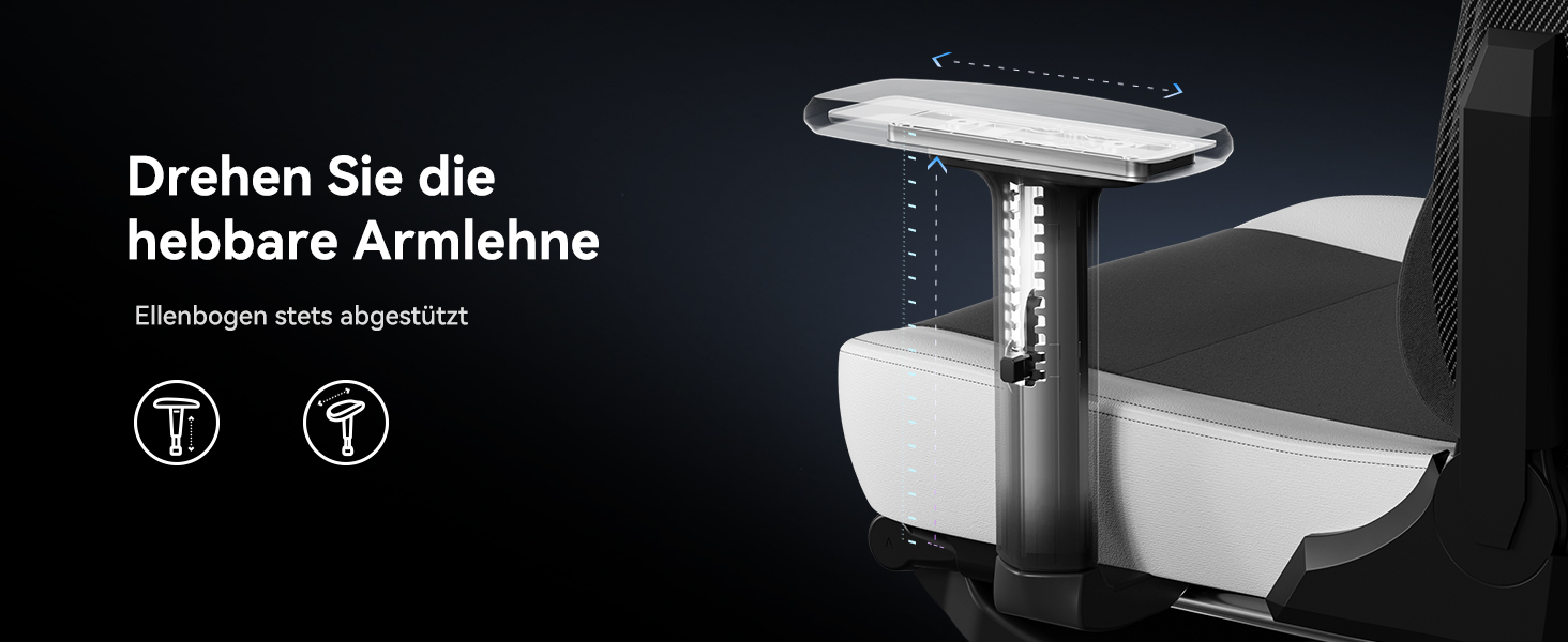 Ігровий крісло AutoFull C3: ергономічний дизайн, 2D підлокітники, підставка для ніг, подушки для голови та попереку, чорно-білий матеріал, 150 кг, комфортний