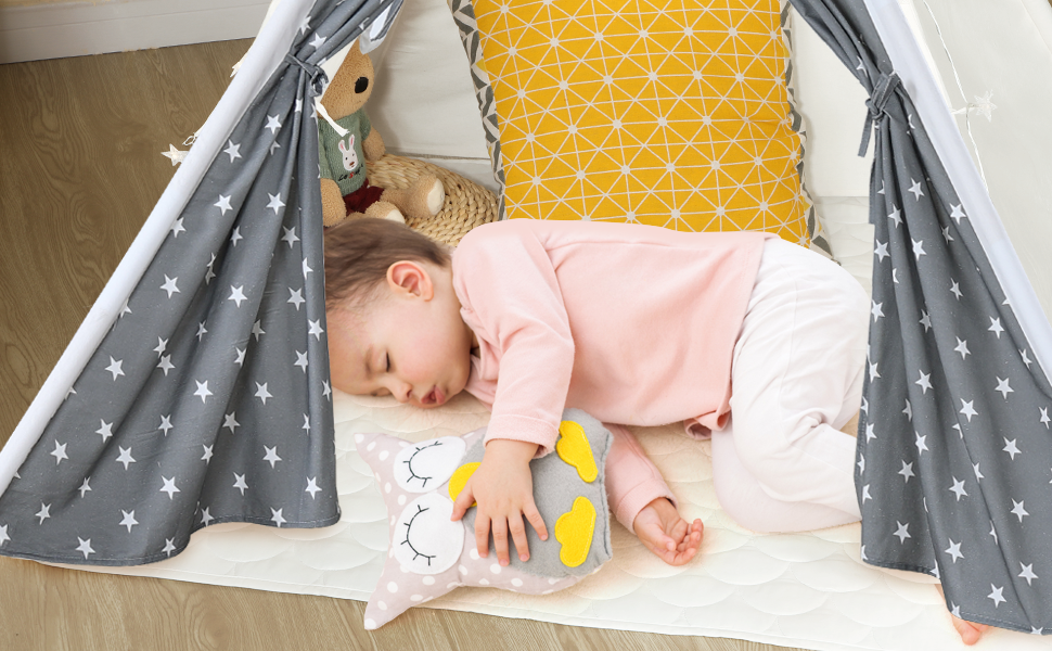 Дитячий намет-халатка Tipi для гри в приміщенні та на вулиці. Ігровий намет-халатка для хлопчиків та дівчаток з сумкою для зберігання, ігровий будиночок з вікнами. Чудовий подарунок! (Сірий)