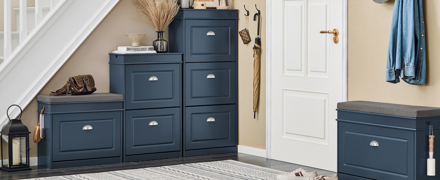 Полка для взуття SoBuy з подушкою для сидіння та місцем для зберігання, вузька, 60x51x24 см, FSR82-K-HG (довга, блакитна)