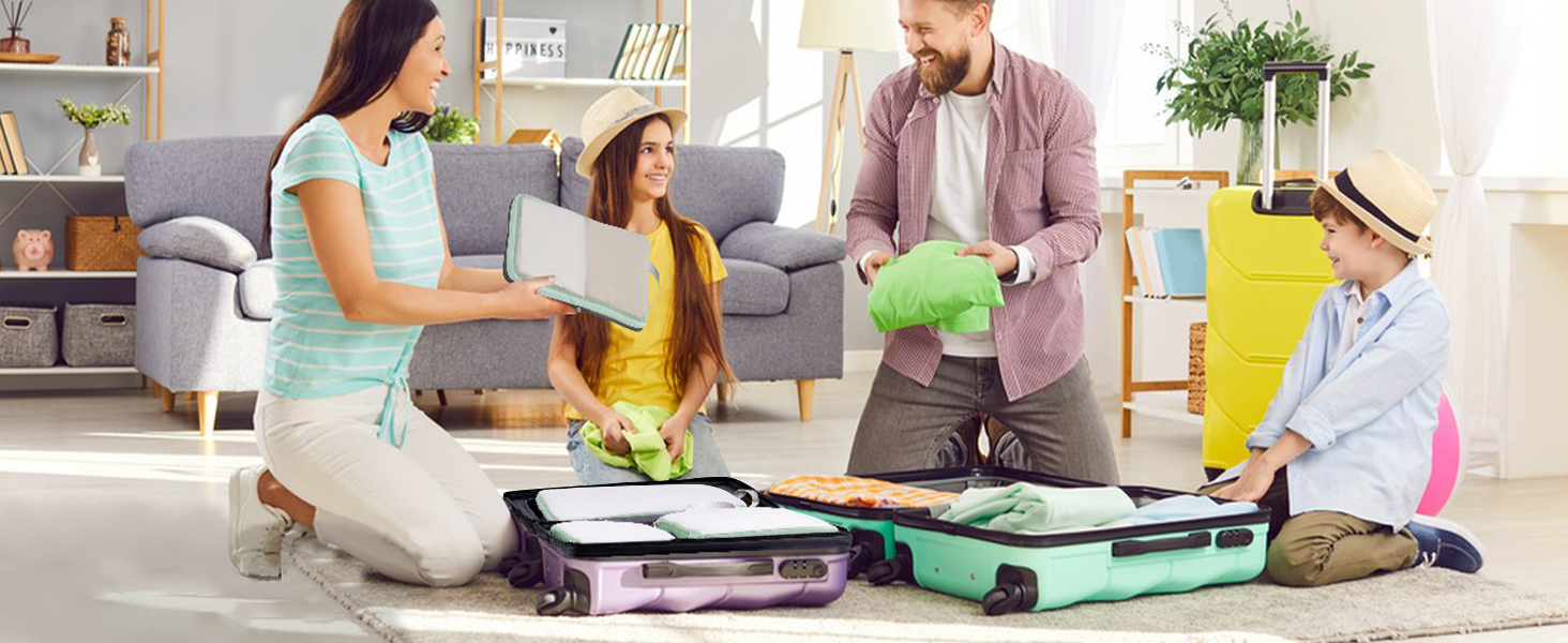 Набір компресійних органайзерів для одягу в подорожі Cipway, 6 шт, сітчасті легкі пакувальні куби для валізи та рюкзака, шавлієво-зелений