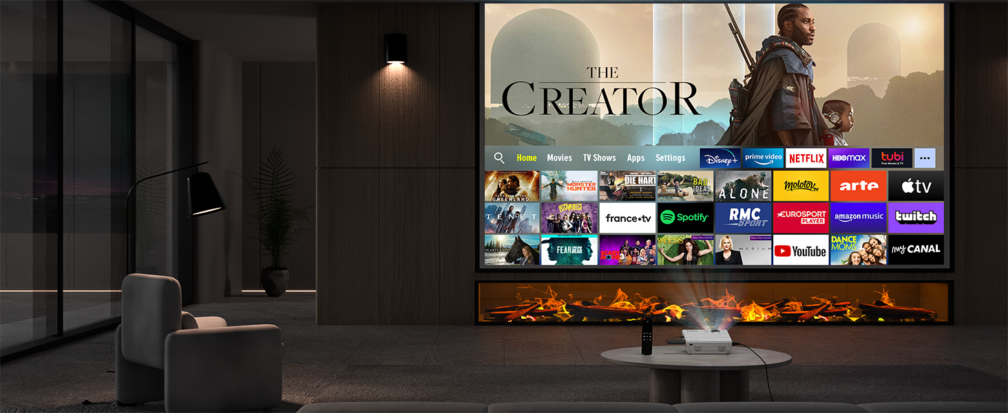 Міні проектор XuanPad A--19000L: WiFi, Bluetooth, 19000 люмен, 1080P HD, для домашнього кінотеатру, сумісний з TV Stick, HDMI, USB, AV, Laptop, iPhone, Android