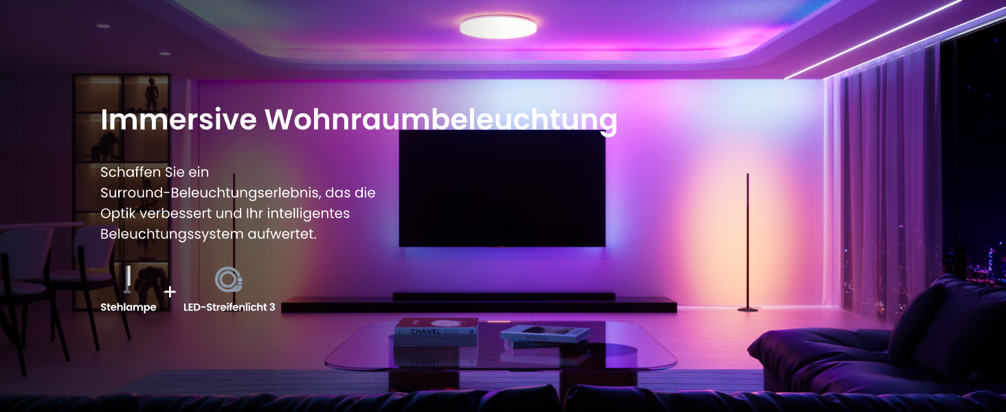 SwitchBot Matter Підлоговий світильник для вітальні та спальні, RGBWW, димування, Apple Home, Alexa, Google Home, керування через APP, музичні та сценні режими, чорний