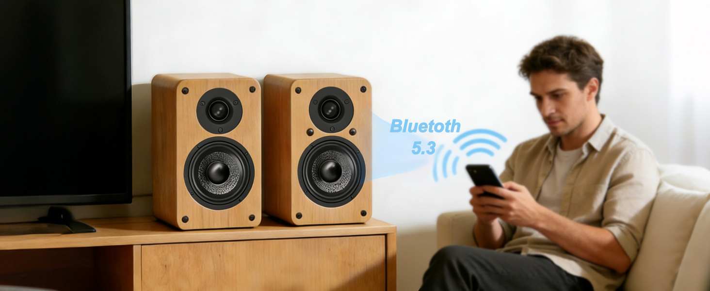 LONPOO LP-42S/LP-42X-YELLOW: Компактні Bluetooth колонки з USB, AUX та виходом для навушників | 30W, 3-дюймовий динамік, дерев'яний корпус