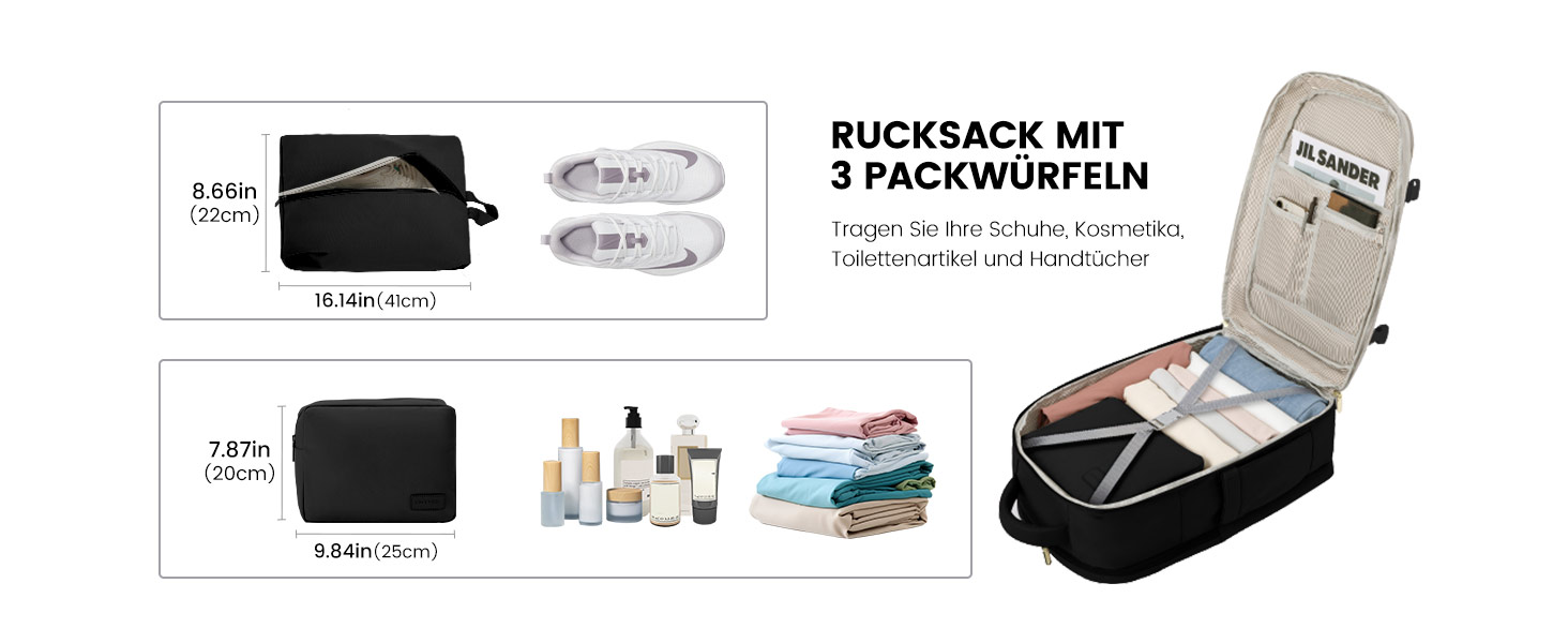 Рюкзак для ручної поклажі LOVEVOOK 40L, для ноутбука 17