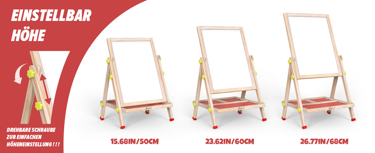 Дитячий стіл Joyooss: магнітно-крейдова дошка, регульована висота, для дітей 2-4 та 4-8 років, натуральний колір