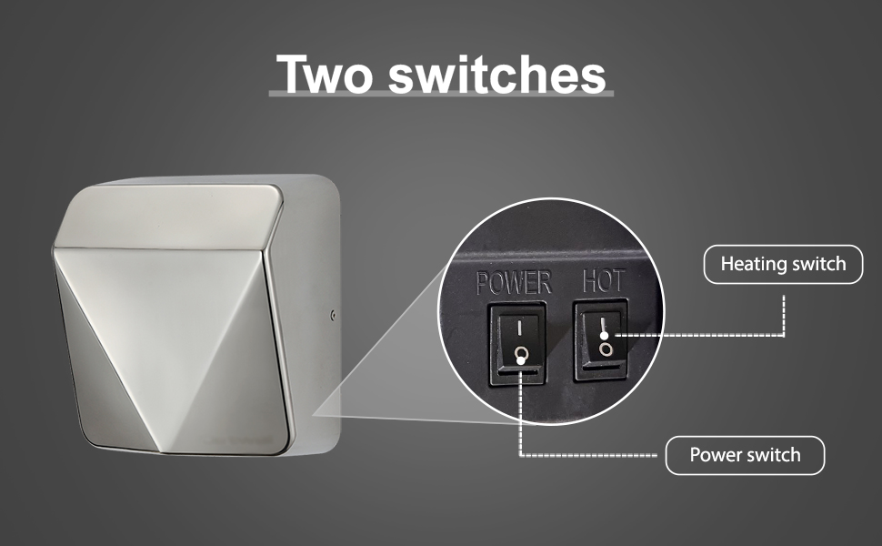 Електричний сушильник для рук з нержавіючої сталі, комерційний, високої продуктивності, з HEPA фільтром, час сушіння 7 секунд