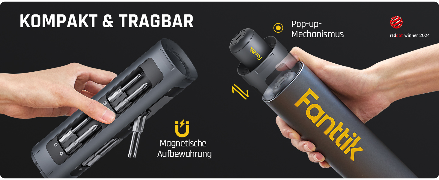 Електрична викрутка Fanttik S1 Pro з магнітним тримачем, 16 біт, 6 Нм, 2000mAh - для ремонту меблів та комп'ютерів