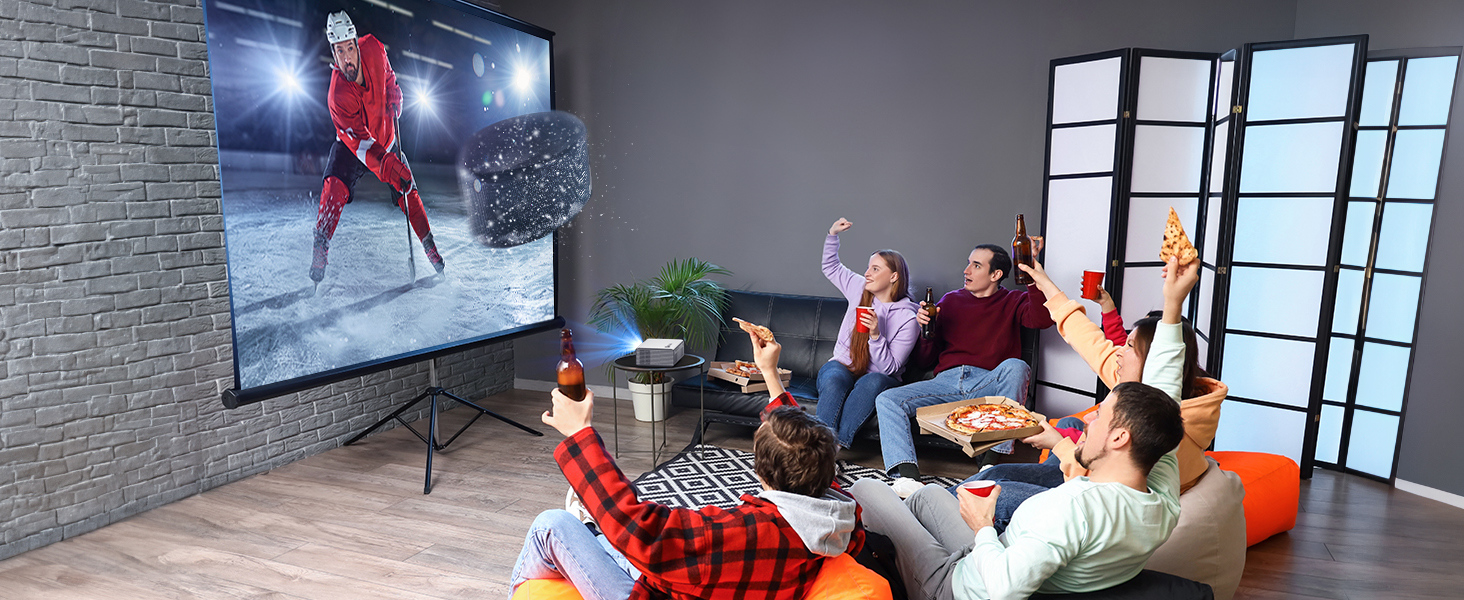 4K Smart проєктор KOGATA з авто-фокусом, WiFi 6, Bluetooth та підтримкою Netflix | Домашній кінотеатр для саду та стрімінгу | Сірий