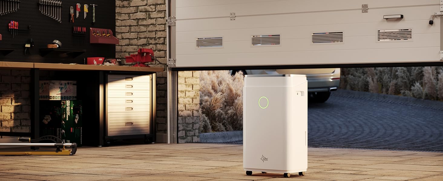 SUNTEC DryFix 20 – Електричний осушувач повітря для дому до 63 м² (20 л/день) 3-в-1: осушувач, очищувач повітря, сушарка для білизни