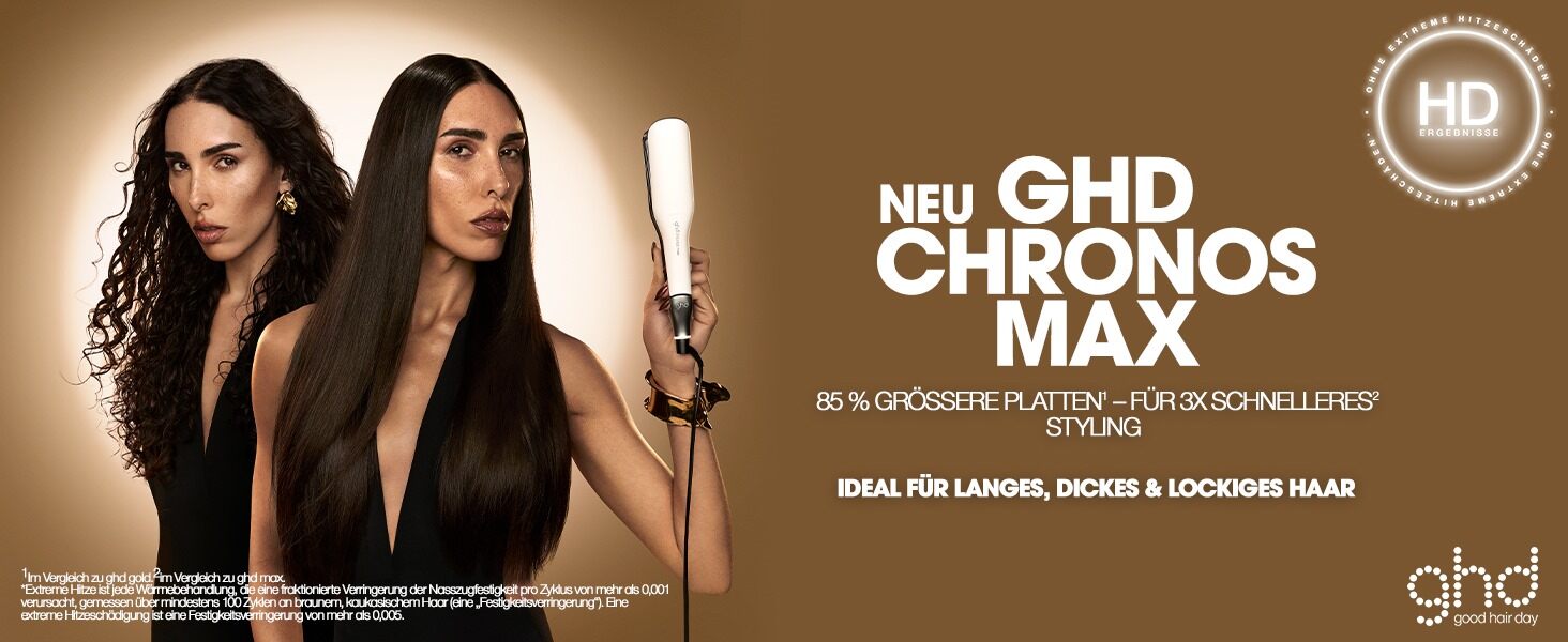 Випрямляч для волосся ghd Chronos Max – білий, широкі пластини, швидке випрямлення, блиск, захист від пошкодження, для густого та кучерявого волосся