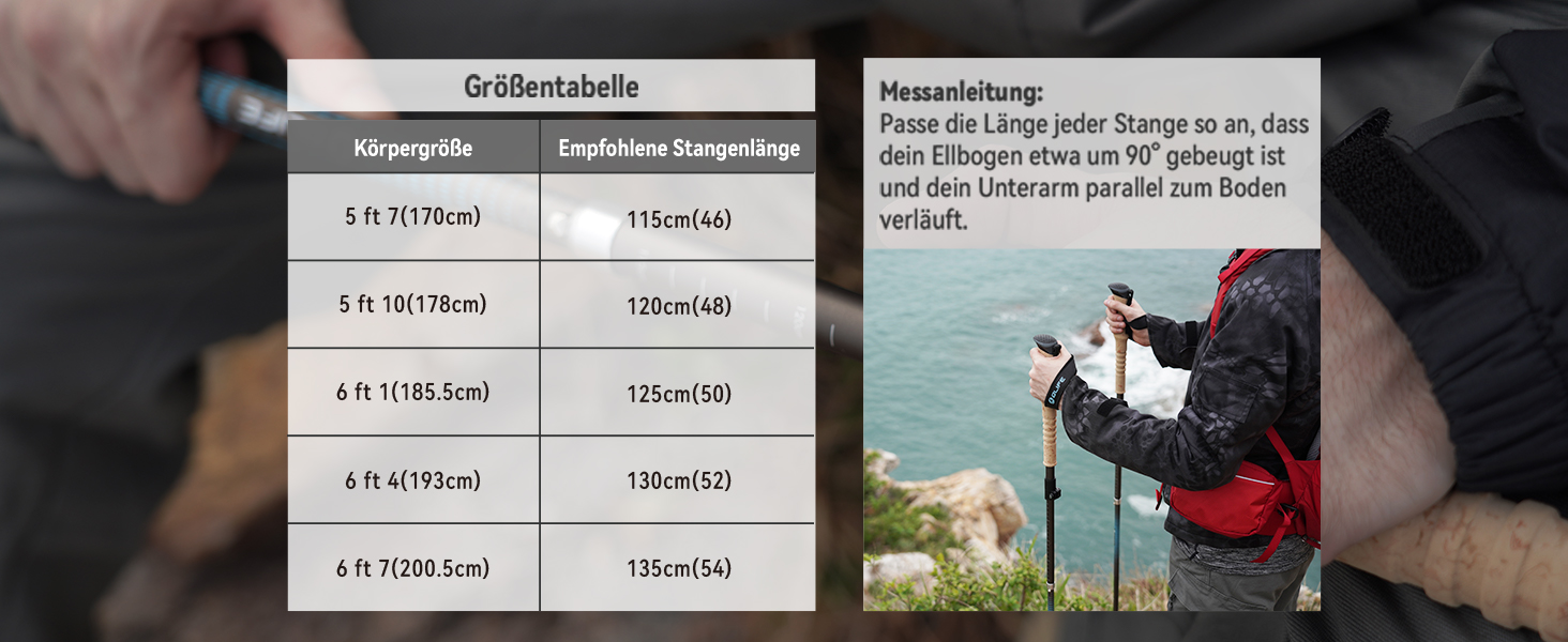 Телескоп OLIFE Туристичні палиці для жінок і чоловіків I Складні трекінгові палиці для подорожей, кемпінгу, піших прогулянок, альпінізму i Легкі трекінгові палиці з технічного вуглецю